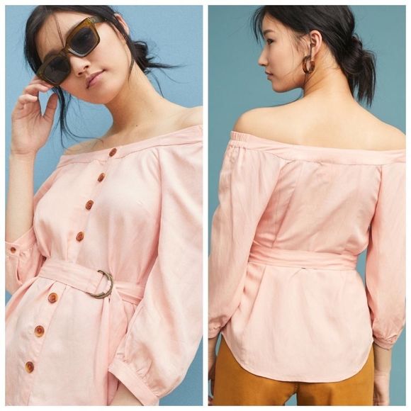 Anthropologie Tops - Anthropologie Belted Blouse